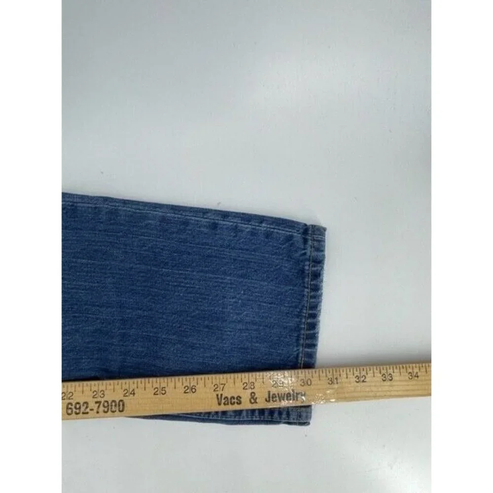 Levi's 522 Red Tab Distressed Straight Leg Med Wash Mid Rise Denim Jeans 33X30